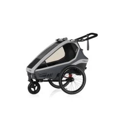 Qeridoo Kidgoo 1 Fahrradanhänger Steel Grey Mit Joggerfunktion
