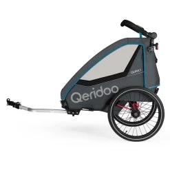 Qeridoo Qupa1 Blue Fahrradanhänger 360-Grad-Buggyrad Und Deichsel 2023