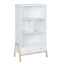 Schardt Holly Nature Standregal Weiß/natur 4 Fächer, 1 Schubkasten