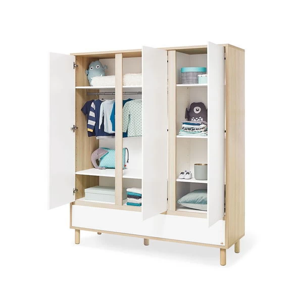 Pinolino Flow Kleiderschrank Groß 3 Türen, 1 Schubkasten – Bild 2