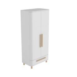 Nature Kid Milan Kleiderschrank Natur / Weiß 2-türig