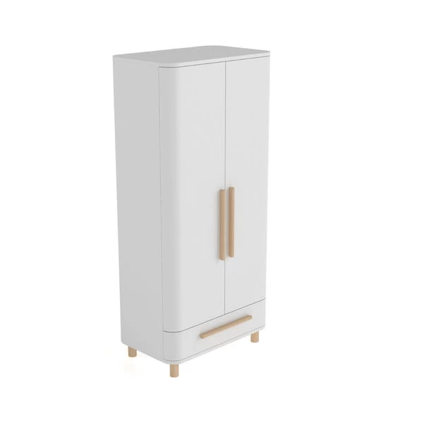 Nature Kid Milan Kleiderschrank Natur / Weiß 2-türig