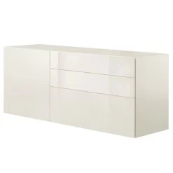 Now! Vision By Hülsta Sideboard 4R 3 Schubladen 70,4x176,1x52 - Lack-weiß/Hochglanz-weiß