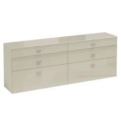 Now! No.14 By Hülsta Sideboard 4R 6 Schubladen 76,8x175x42 - Lack-seidengrau/Hochglanz-seidengrau