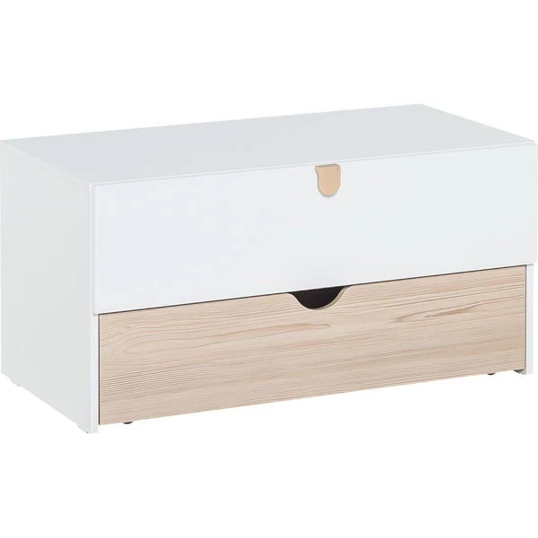 VOX Stige Kommode Mit Schublade & Rollenschublade Weiß / Pinie