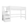 LIFETIME Mittelhochbett Mit Treppe Weiß Höhe 152 Cm