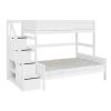 LIFETIME Etagenbett 177 Cm Mit Treppe Weiß Kiefer, 90x200 / 140x200
