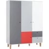 VOX Concept Baby Kleiderschrank 3-türig Red White/grey/graphite
