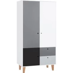 VOX Concept Baby Kleiderschrank 2-türig Black White/grey/graphite