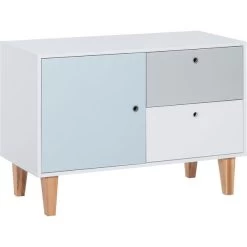 VOX Concept Niedrige Kommode White/sky Blue Grey/graphite