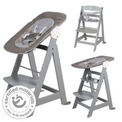 Roba Treppenhochstuhl Born Up 2 In 1 | Taupe Inkl. Neugeborenenaufsatz Miffy