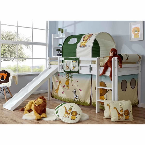 Ticaa Rene Rutschbett Buche Weiß A2 Massivholz - Dessin Wählbar