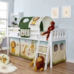 Ticaa Eric Hochbett Vertikal Buche Weiß A2 Massivholz - Dessin Wählbar