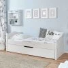 Ticaa Einzelbett Leni Weiß Mit Zusatzbett Massivholz - 100x200 Cm