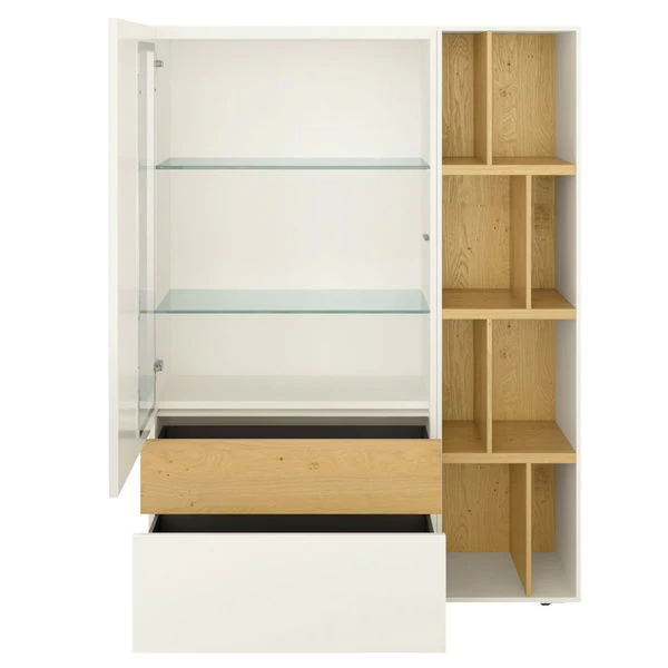 Now! Vision By Hülsta Kombination 7 140x105x42 Lack-weiß/Natureiche/Lack-Hochglanz-weiß – Bild 3