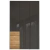 Now! Wardrobes By Hülsta Kombination 10 225,4x152x59 Cm | Lack-grau/Natureiche/Hochglanz