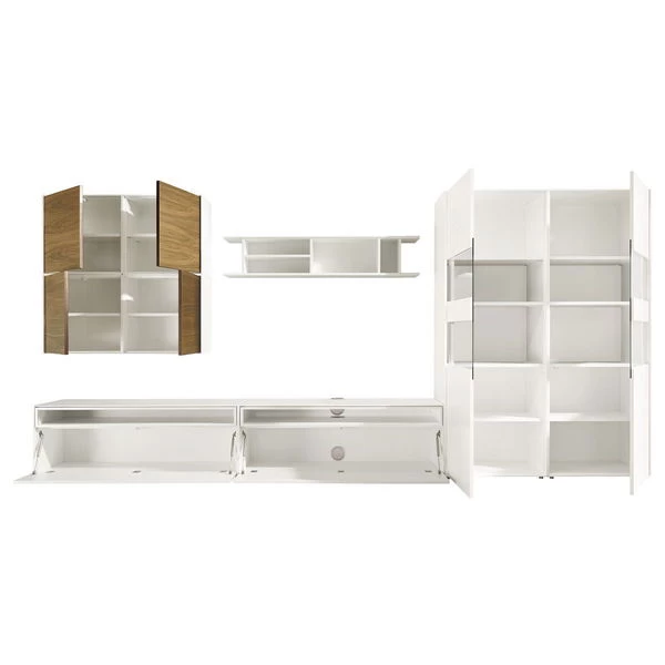 Now! By Hülsta Easy Wohnwand Natureiche 181x384x45 Mit Media-Lowboard - 9-teilig – Bild 2