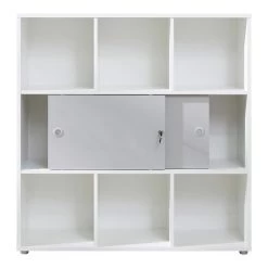 Trendteam Basix Regal Mit Schiebetüren Weiß/grau