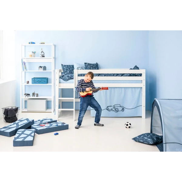 Hoppekids Halbhohes Bett ECO Luxury 120x200 Cm Weiß Mit Gerader Leiter & Absturzsicherung – Bild 3