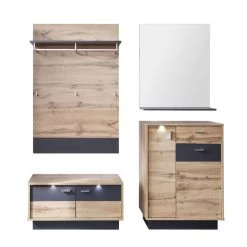 Trendteam Coast Garderoben-Set 4-teilig Wotan Eiche / Grau Melamin