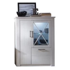 Trendteam Georgia Vitrine Halbhoch Pinie Weiß