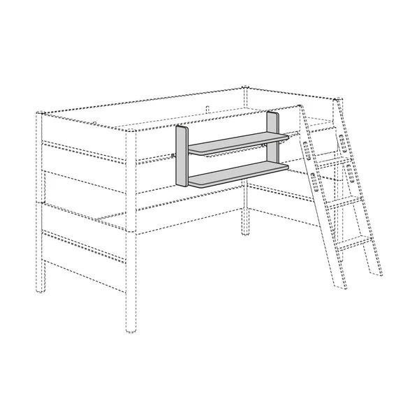 Paidi Sten Hängeregal 2 Böden - Eiche Massiv Für Liege, Spiel-, Etagen- Und Hochbetten