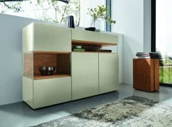 Hülsta Neo Sideboard 3 Schubladen Lack Seidengrau