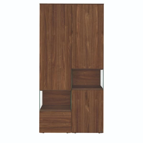 Hülsta Neo Wohnwand Vitrine 1 Schubkasten Und 3 Türen Kernnussbaum – Bild 3