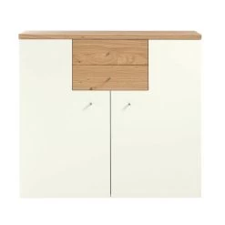 Now! Time By Hülsta Highboard 2 Winkeltüren Natureiche/Lack-weiß