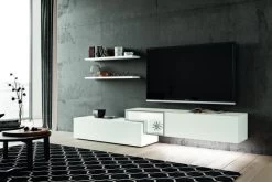 Hülsta Tetrim Wohnwand 4-teilig Klein Lack Reinweiß