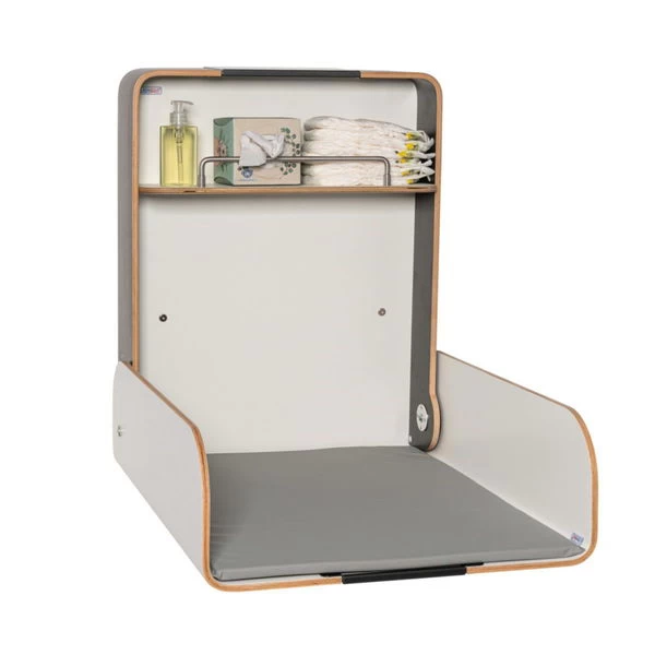 Timkid KAWAmidi Wandwickeltisch Anthrazit / Weiß Inklusive Wickelmatte | Modern & Slim – Bild 2