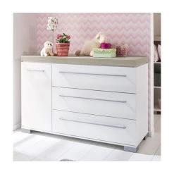 Paidi Kira Kommode Breit Eiche-Nautik Fronten Kreideweiß