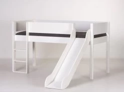 Manis-h Halbhohes Bett LOKE 90x200 Cm Einfarbig Hochbett Mit Rutsche - 20 Farben Wählbar