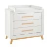 Schardt Miami White Wickelkommode 3 Schübe Dekor Weiß/Buche Massiv - Inkl. Wickelaufsatz