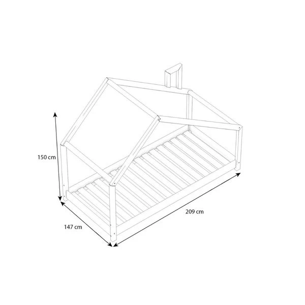 Nature Kid Milo Hausbett Natur Mit Giebeldach LiegeflĂ€che 140 X 200 â Bild 5