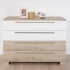 Paidi Carlo Wickelkommode 4 Schubkästen 2x Kreideweiß, 2x Fichte-Nachb. Inkl. Wickelaufsatz