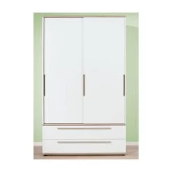 Paidi Carlo Schiebetürenschrank Schmal 2x Kreideweiß | Zum Aktionspreis
