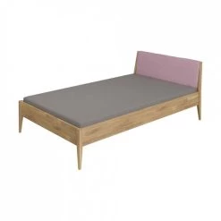 Paidi Sten Traumliege Eiche Massiv Dunkelrosa Gepolstert 140x200 Cm