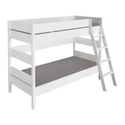 Paidi Tiago Etagenbett 160 Cm Kreideweiß Schräge Leiter 120x200 Cm