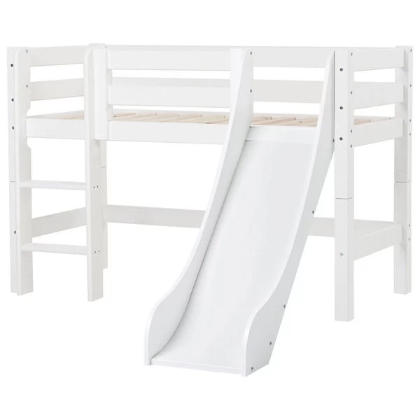 Hoppekids Halbhohes Bett ECO Luxury 70x160 Cm Mit Rutsche, Gerader Leiter & Absturzsicherung – Bild 4