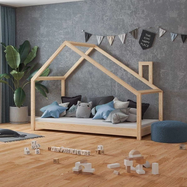 Nature Kid Milo Hausbett Natur Mit Giebeldach LiegeflÀche 140 X 200