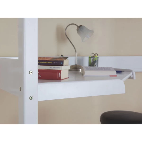 Relita RENATE Hochbett Buche Massiv Weiß Inklusive Schreibtisch, Zum Einzelbett Umbaubar – Bild 3