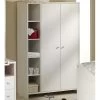 Schardt Eco Stripe Kleiderschrank 2 Türen+Regal Dekor Weiß/MDF Weiß