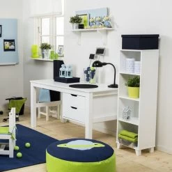 Hoppekids Schreibtisch Maja Mit Schubkästen - Weiß Teilmassiv, 138 X 70 Cm