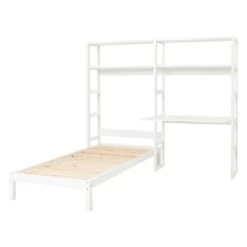 Hoppekids Storey Regalsystem 2-teilig Weiß Je 100 Cm, 4 Regalbretter, Bett 90x200 Cm, Tisch