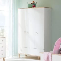 Paidi Ylvie Kleiderschrank 3 Türen 1 Schubkasten Schubkasten Kreideweiß - Aktionspreis